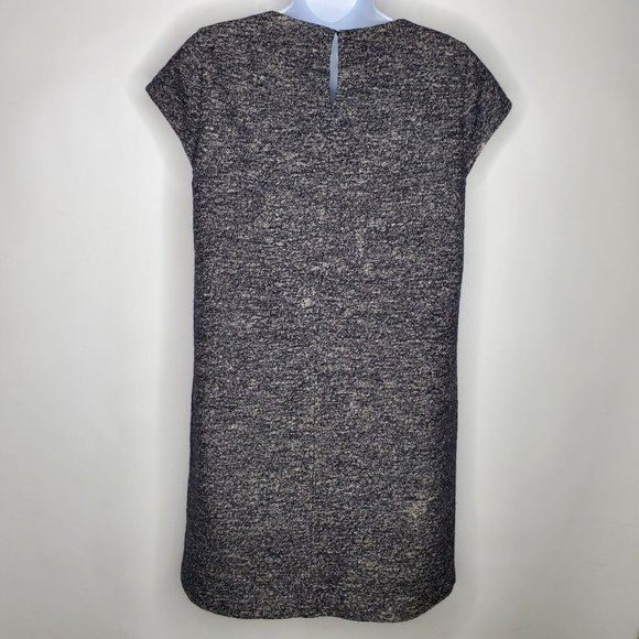 Madewell Womens Wool Blend Mini Dress Size S Black Leather Pockets Short Sleeve - Picture 3 of 8